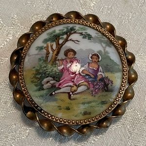 Vintage Limoges signed brooch